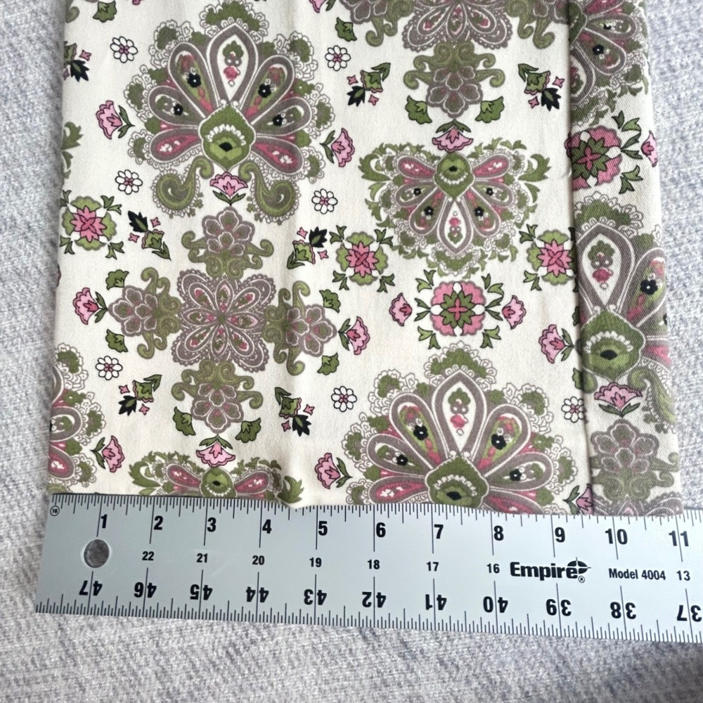 Nicole Miller Floral Paisley Print Flare Leg Pants Cottagecore Pink Green 10 - Picture 10 of 10